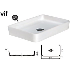 Resim ALVİT Smart Slim Tezgahüstü Setüstü Lavabo 35*50 Cm 