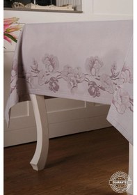 Resim Müge Lüx Jakar Kumaş Mor Masa Örtüsü Dikdörtgen 160x320 Cm - 1084 Çok Renkli 