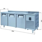 Resim Tezgah Tip Buzdolabı - 3 Kapılı - Sağ Evye & Motor - 200x70x85 Cm 
