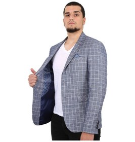 Resim Sposo 5137 Dar Kalıp Kareli Lacivert Erkek Blazer Ceket Lacivert 