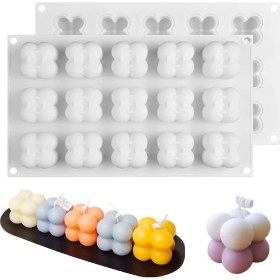 Resim Teknotrust Bubble Mum Silikon Kalıbı 3D Mini Çoklu Bubble Çikolata Kalıbı 15’Li 