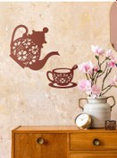 Resim Çaydanlık Ve Fincan Ahşap Duvar Dekoratif 