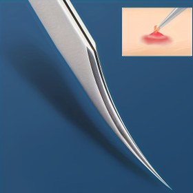 Resim Premium Gümüş Renkli Paslanmaz Çelik Hassas Cımbızlar, Kaş ve İçe Doğan Tüy Temizleme için Süper Keskin, Yüz ve Burun Siyah Nokta Temizleyici, Tüm Açık Bej Tonlarına Uygun, İnce Uçlu 