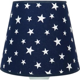 Resim Şenay Aydınlatma Çocuk Odası Kumaş Büyük Abajur-Lacivert Yıldız 