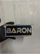 Resim HBSİ SİYAH RENK ÜZERİ HOLOGRAM RENK BARON YAZILI VANTUZLU CAM SÜSÜ 