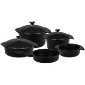 Resim Aryıldız Flipper Siyah 9 Parça Döküm Tencere Set 