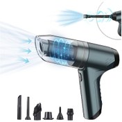 Resim Samdoo 7.4v 120w 19000pa Süper Süç İlişkili El Tipi Kablosuz Fırçalı Motorlu Ev Arabalı Kuru/ıslak Vakum, Blower Ve Hava Pompa 3'ü 1 Arada Yeşil 