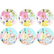 Resim Luckyart Peony Desenli 6 Lı Bone China Porselen Pasta Tabağı Seti 20 Cm Lyba040 