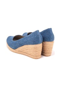 Resim Star Tombis Gerçek Elişi Kot Espadril Dolgu Topuk Handmade Mavi 