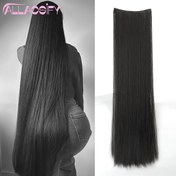 Resim Kadınlar için Çin Yeni Yılı, Müzik Festivali, Partiler, Kostüm, Tatiller ve Günlük Kullanım için 50.8-101.6 cm 5 Klipsli Siyah Ekstra Uzun Düz Saç Uzantısı, Isıya Dayanıklı Saç Parçası 