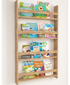 Resim Bofigo 4 Raflı 120 X 74 Cm Montessori Kitaplık Eğitici Çocuk Kita 
