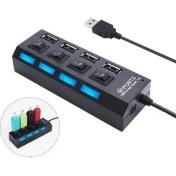 Resim Anktek 4 Port USB 2.0 Çoklayıcı Çoğaltıcı Hub Anahtarlı Işıklı On Off 