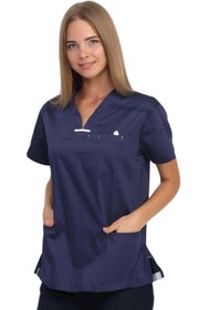 Resim CANDAŞ UNİFORM Kadın Grey Red Doktor Hemşire Forma Tek Üst Gr-05 Lacivert 