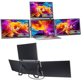 Resim Ultrax 15.6" Üçlü Taşınabilir Monitör Çoklu Ekran Full Hd Ips Notebook Monitör 