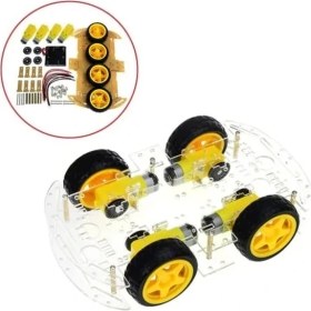 Resim Die Grup 4WD Robot Araba Platform Kiti - Şeffaf Parçalar ile Yapım 