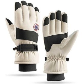 Resim Bosphorusboutique Mengtuo Kış Erkekler Açık Su Geçirmez Rüzgar Dokunmatik Ekran Artı Kadife Kalın Renkli Kayaklı Eldiven Mavi Beyaz Mj Beyaz - Mavi 