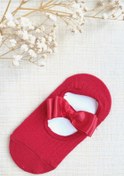 Resim masal trend Kırmızı Fiyonklu Babet Bebek Çocuk Çorabı 