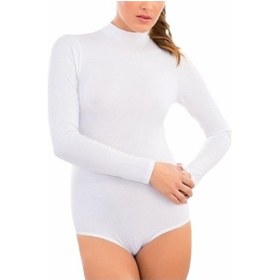 Resim Imer Uzunkol Pamuklu Kadın Balıkçı Yaka Çıtçıtlı Body 9258 