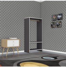 Resim Kenzlife giysi dolabı rüknettin 120*060*30 gri gardırop 