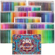 Resim 260 Renkli Kalem, Çizim, Boyama, Renklendirme, İşaretleme İçin Kullanılan Çekmeceli Kağıt Kutuda Paketlenmiş Sanatçı Renkli Kalem Seti Yetişkin Boyama Kitapları İçin 