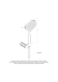 Resim Fause Mafsallı El Duş Takımı 3 Fonksiyonlu Siyah Kms121-b Siyah 