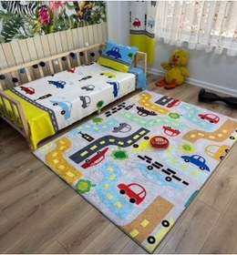 Resim Dijital Baskı Trafik Çocuk Oda Halısı Çok Renkli 