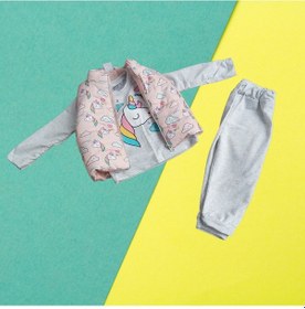 Resim Nnk Kids Unicorn Yelekli 3'lü Takım Pudra 
