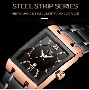 Fastbuy Fngeen 3627 Erkek Takvim İzle, Siyah Kuşak, Altın Kabuk, Siyah Yüzey, Çok Renkli Çok Renkli