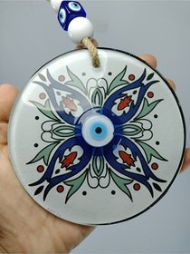 Resim Nazar Boncuğu Duvar Dekoru El Yapımı Füzyon Cam Hediyelik Eşya 12 