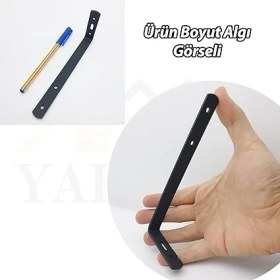 Resim 4-Ad Hafif Yük Modern Çelik Raf Altı Ayak Mat Siyah - Metal Raf Tutucu Destek Aparatı - Dekoratif L Konsol Demiri - Demir Raf Ayağı (Mat Siyah, 165 Mm) 