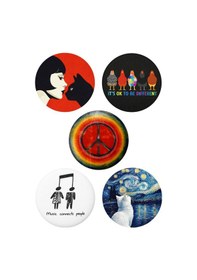 Resim Trend Rozet Seti-8-pop Art & Retro Temalı 15 Li Mizahi Ve Sanatsal Rozet Koleksiyonu Çok Renkli 