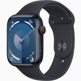 Resim Apple Watch Series 9 GPS + Cellular 45 mm Alüminyum Kasa ve Spor Kordon - M/L Kırmızı 