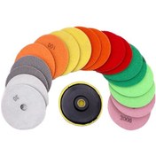 Resim Lemestar 19 Parça 4 İnç Elmas Cilalı Pedlar - Mermer Granit Beton Kuvars Taş Avuç Taşlama,çok Renkli 