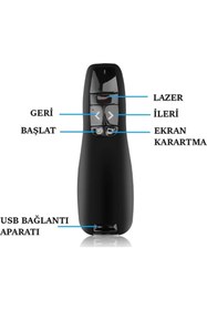 Resim gaman R400 Lazer Sunum Kumandası 2.4 Ghz Usb + 2 Adet Pil 