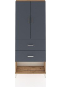 Resim Arges Dolap 2 Raflı 2 Çekmeceli 2 Kapaklı 88x30x221 Çam-antrasit Çam 
