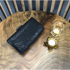 Resim melezzi Siyah Renk Taşlı Abiye Clutch Portföy Düğün Nikah Nişan Kına Davet Özel Gece Çantası 