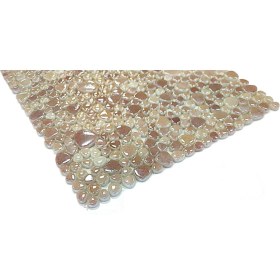 Resim Mutfak Tezgah Arası, Havuz, Banyo, Sauna, Spa, Iç ve Dış Dekorasyonda Tüm Yüzeyler Için, Beyaz Üzerine Püskürtme Bordo, Damla, 31.5X31.5CM. Fileli Cam Mozaik. (10 File Karo = 1 M2 Fiyatıdır ) 