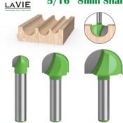 Resim 1 adet 8mm Shank Yeşil Yuvarlak Tabanlı Freze Ucu, 1-13/16" Kesme Uzunluğu, Metal Malzeme 