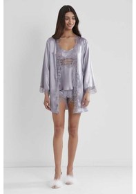 Resim Pierre Cardin Saten Royal 3lü Kimono Şort Takımı 2490 001 
