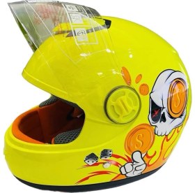 Resim Mts Full Face Motosiklet Çocuk Kaskı K1 Skull Yellow 