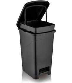 Resim Omnipazar Srl-3028 Slim Pedallı İç Kovalı Plastik Çöp Kovası 15 Litre Siyah 