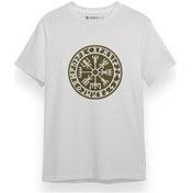 Resim Vikings Vegvisir Runes Beyaz Kısa Kol Erkek Tshirt 001 