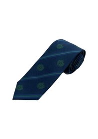 Resim - Brianze 8 Cm Lacivert Yeşil Çizgili Arma Desenli Kravat Lacivert - Yeşil 