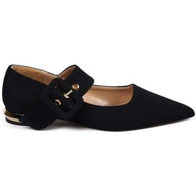 Resim Bestello Kemer Detaylı Sivri Burun Neolit 281-2046 Kadın Babet Siyah 