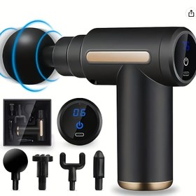 Resim Birkaç Başlıklı Taşınabilir Mini Masaj Aleti, Kas Rahatlatma İçin Tasarlanmış Bir Fasya Aleti. Hafif Ergonomik Tasarım ve Şarj Edilebilir Lityum Pil ile, Babalar, Arkadaşlar ve Kardeşler için İdeal Bir Hediye Olur. 