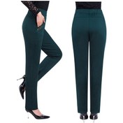 Resim Yeşil Rahat Pantolon Kadın Moda Yüksek Bel Zarif Ince Siyah Düz Pantolon Büyük Beden Pantolon Yeşil 