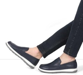 Resim Erkek Lacivert Deri Loafer 
