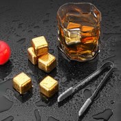 Resim 1 Set of 4/6/8/12pcs Altın Paslanmaz Çelik 304 Buz Küpleri Hızlı Dondurma Buz Tart Seti Metal Buz Küpleri Kırmızı Şarap Viski Buz Küpleri 