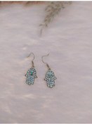 Resim Hdmarketim Otantik Swarovski Taşlı Sallantılı Hamsa Figürlü Küpe (508947118) 