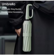 Resim Elmpaly Siyah Otomatik Su Geçirmez Katlanır Şemsiye 8 Kollu Siyah Güneş Koruma Yuvarlak Demir Şaft Çok Amaçlı Kalın 